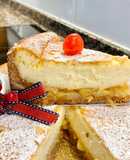 Pastel de queso con mermelada y manzanas caramelizadas “sin gluten”