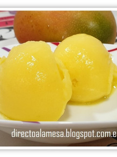 Una foto de Helado de mango (sin heladera)