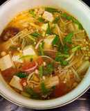 Canh gà đậu, nấm kim châm