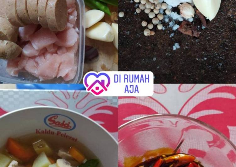 Bagaimana Menyiapkan Sop ayam galantin, jamur shitake with sambel kecap 🤭 Anti Gagal