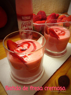 Una foto de Batido de fresas cremoso.(con y sin Thermomix)