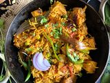 Echorer Muri Ghonto (Green Jackfruit Cooked with Basmati Rice - Bong Style)