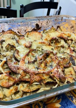Une photo de Gratin de fenouils et aubergine au pesto et parmesan