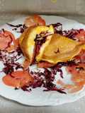 Omelette nuvola con ripieno rosso