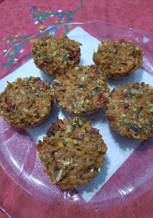Una foto de Muffins de zanahoria, avena y arroz integral