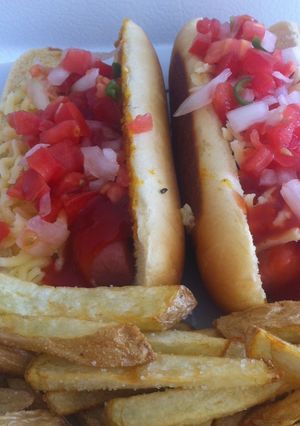 Una foto de Hot dog con queso