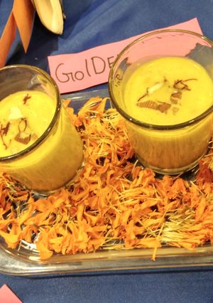 A picture of Golden milk (welcome drink).