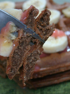 Una foto de Waffles de avena, banana y chocolate
