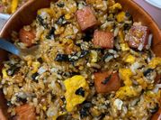 A picture of leftover cooked rice