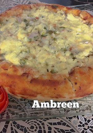 A picture of Yummy kabab pizza recipe 😋 Without Oven.