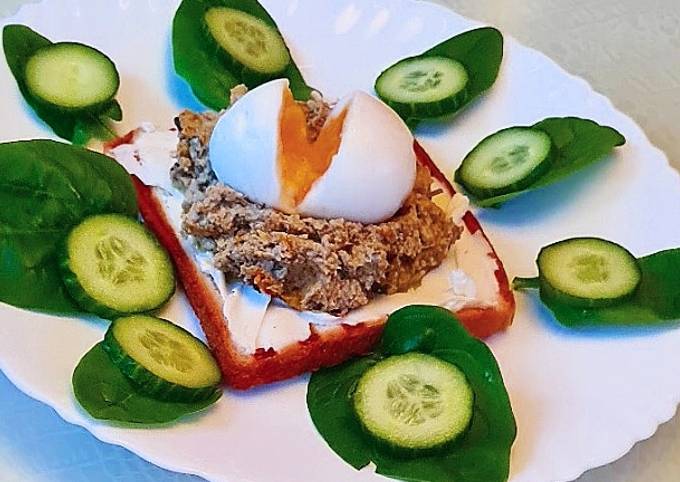 Завтрак пп (яйцо, тост и бабагануш)🍆