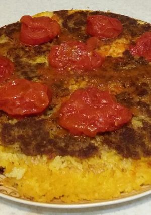 عکسی از دستور ته چین کباب تابه ای