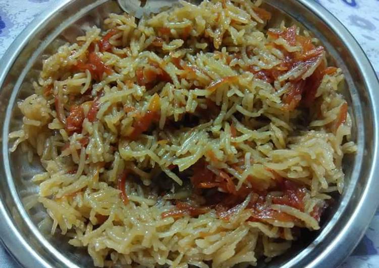 Steps to Make Favorite Sweet rice with Carrot and jaggery