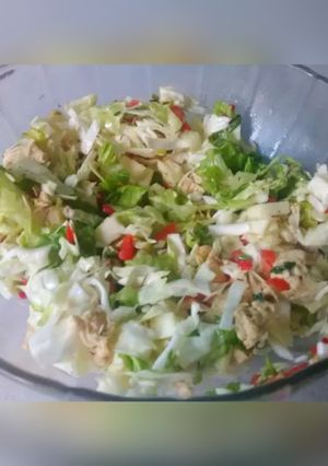 Una foto de 🥗🍗Ensalada de pollo y vegetales 🥗🍗