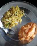 Kanda poha and sheera