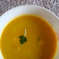 Spiced Pumpkin Soup (with a parsley tail) A picture of Spiced Pumpkin Soup (with a parsley tail).