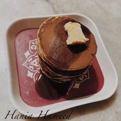 A picture of My best ever pancakes ❦.