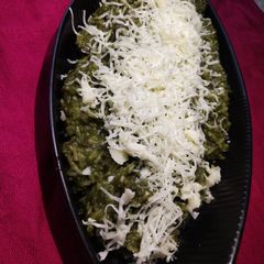 Methi palak cheese pulao A picture of Methi palak cheese pulao.