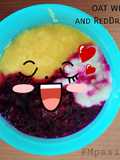 Menu 4 bintang (Oat with Mango and RedDragon Fruit)