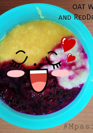 Foto resep Menu 4 bintang (Oat with Mango and RedDragon Fruit)