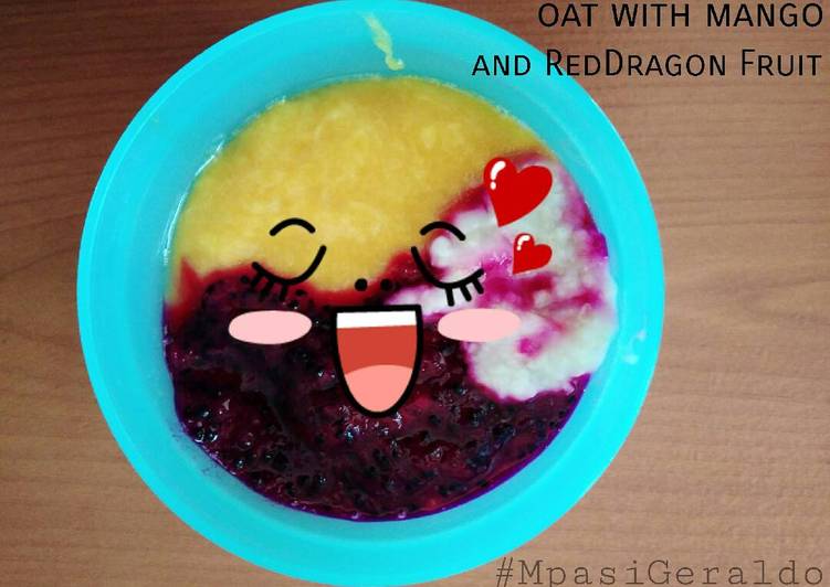 Menu 4 bintang (Oat with Mango and RedDragon Fruit)