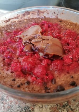 Málnás "overnight porridge" recept fotója