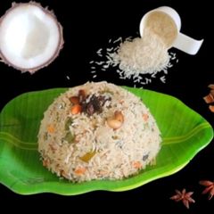 A picture of Coconut milk vegetable pulao (one pot).