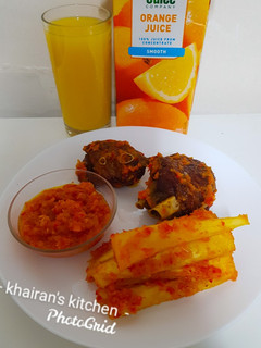 Peppered fried yam and Turkey ainihin hoton girkin