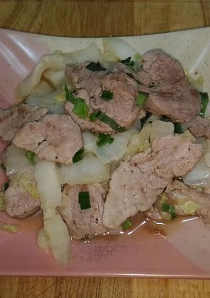 香煎里肌肉佐大白菜 的食譜成品照片