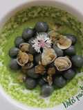 Purple Potato Gnocchi with Clams and Arugula Pesto