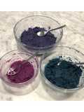 Colori naturali dalla Purea di cavolo cappuccio rosso: Viola 💜, Fucsia 💖, Blu 💙