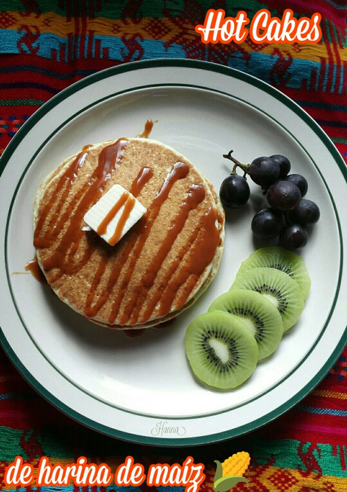 Una foto de Hot cakes de harina de maíz 🌽