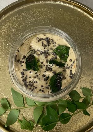 A picture of Roasted Chickpea and Dried Coconut Chutney.