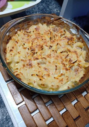 صورة لوصفة مكرونه وايت صوص بالاستربس 🍗🍝