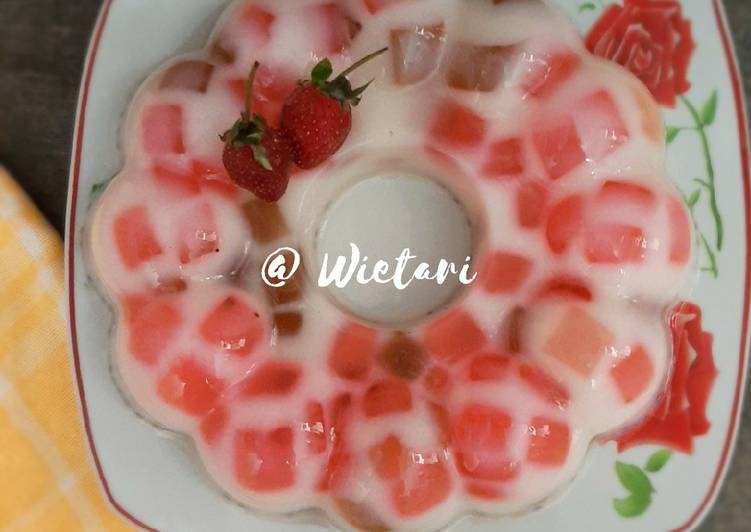 Resep Puding Susu Mozaik, Lezat