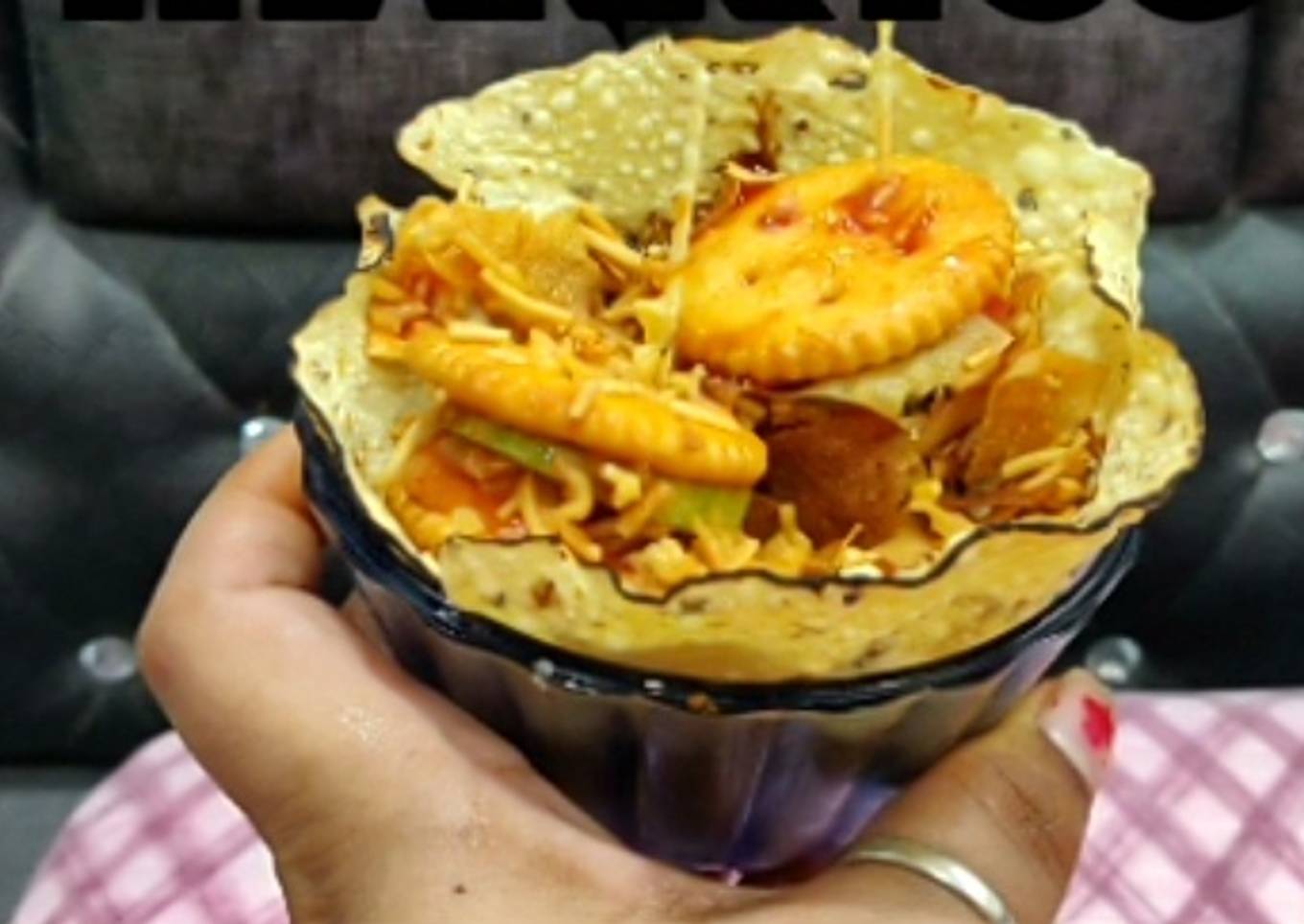 Chocolate papad with biscuits sandwich