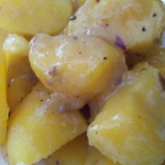 A picture of Sweet potatoes in coconut milk.