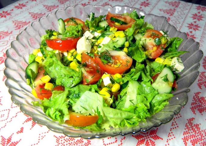 Рецепт: летнего салата - салат на даче