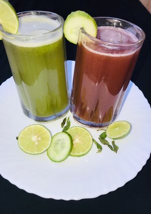 A picture of Mint and lemon drink.