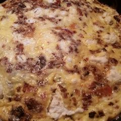 A picture of Bacon, Goat Cheese, & Caramelized Red Onion Frittata.