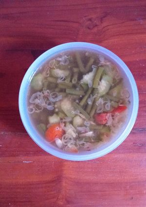 Foto resep Sayur bening gambas kacang panjang