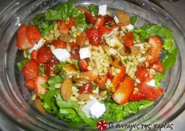 Recipe of Ultimate Salad with strawberries and feta cheese