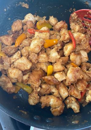 Una foto de Pollo agridulce al estilo chino