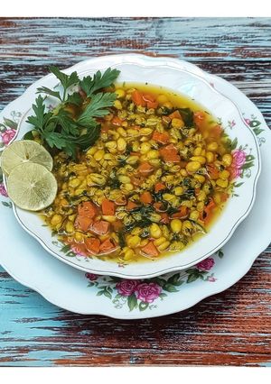 عکسی از دستور سوپ ذرت و جعفری✨