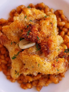 Una foto de Bacalao desmenuzado "a la llauna"