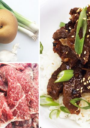 A picture of Korean Wagyu Beef Bulgogi with Jasmine Rice.