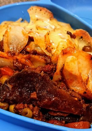 A picture of Mince Beef Hotpot With a Twist.