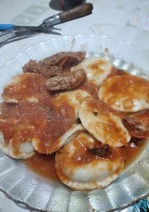 Una foto de Sorrentinos de acelga y pollo