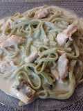 Fideos con pollo con salsa blanca, sin crema en 30 min