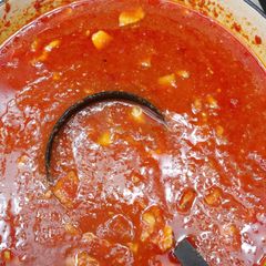 A picture of Amatriciana (Tomato Sauce).